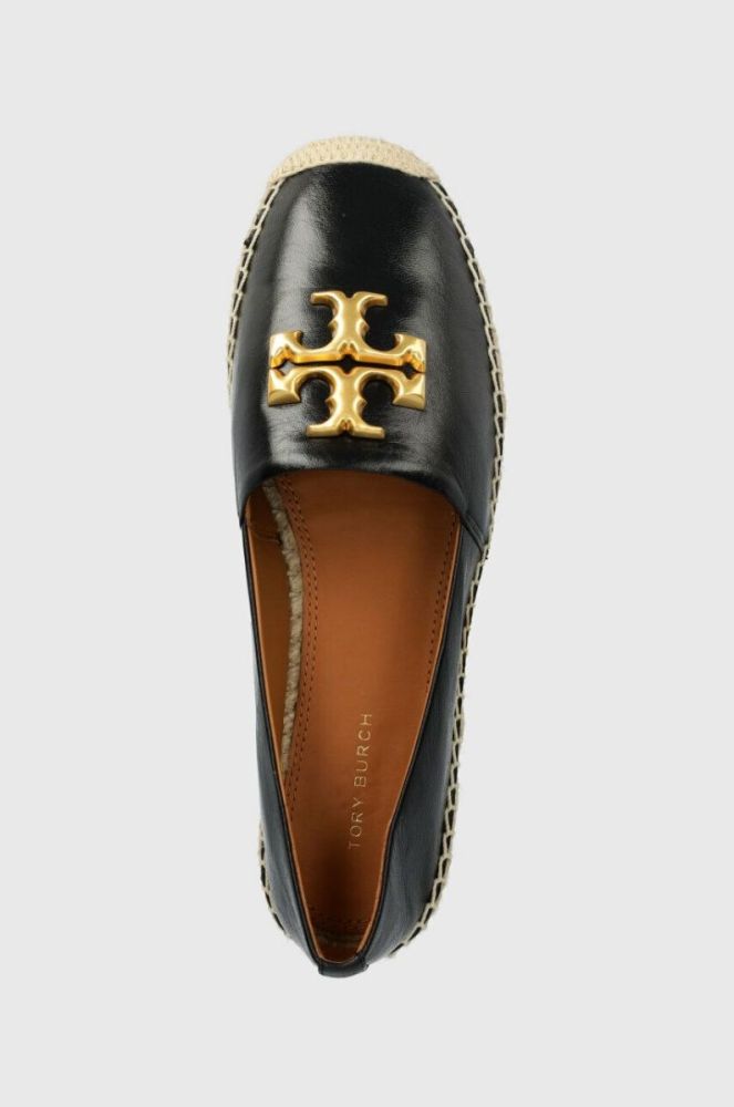 Шкіряні еспадрилі Tory Burch Eleanor Espadrille колір чорний 86567 фото 4