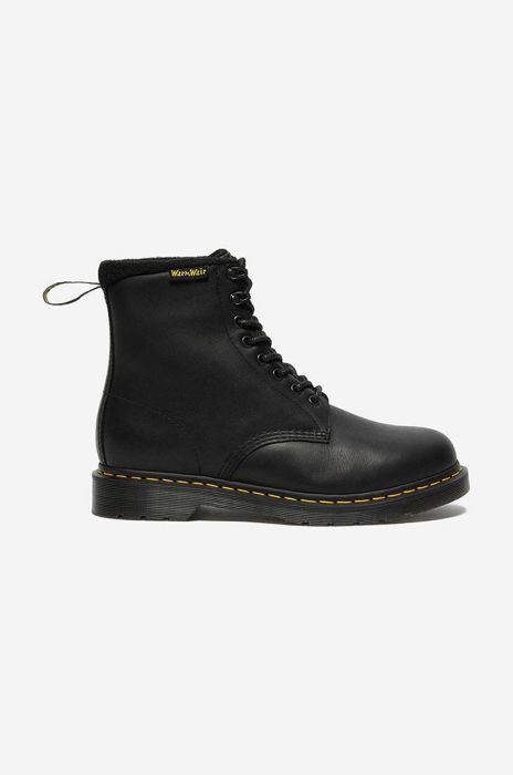 Шкіряні черевики Dr. Martens 1460 Pascal колір чорний на плоскому ходу злегка утеплена DM27084001 Шкіряні черевики Dr. Martens 1460 Pascal колір чорний на плоскому ходу злегка утеплена DM27084001