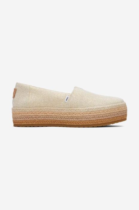 Еспадрилі Toms DARK NATURAL колір бежевий на платформі