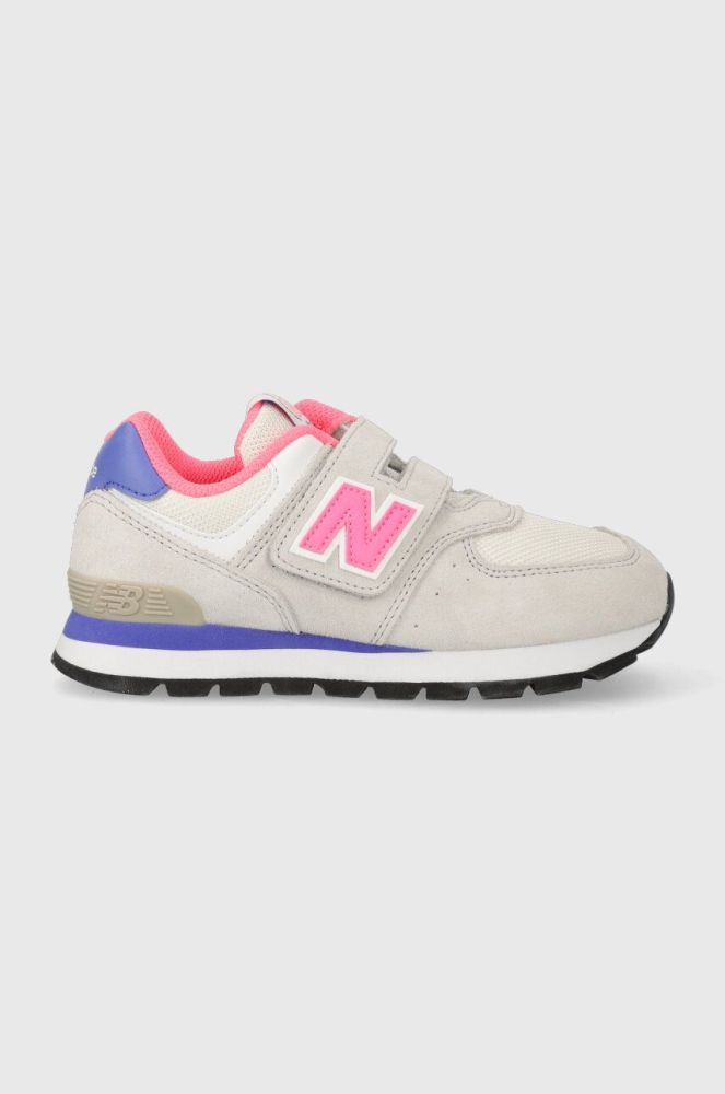 Дитячі кросівки New Balance колір сірий PV574DK2-GREY/PINK