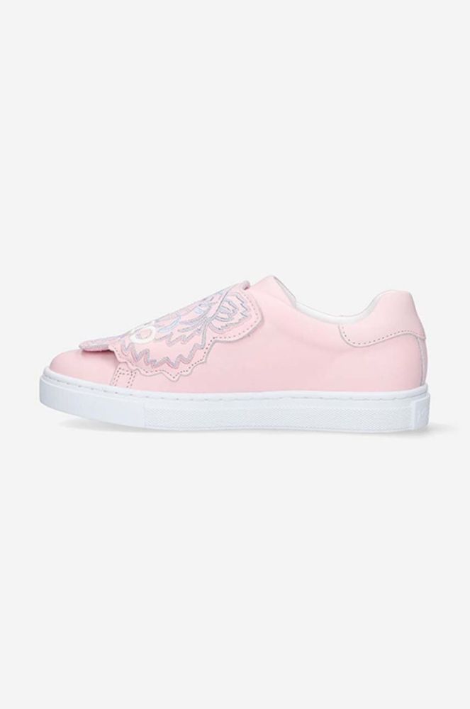 Дитячі шкіряні кросівки Kenzo Kids K59039 колір рожевий фото 3