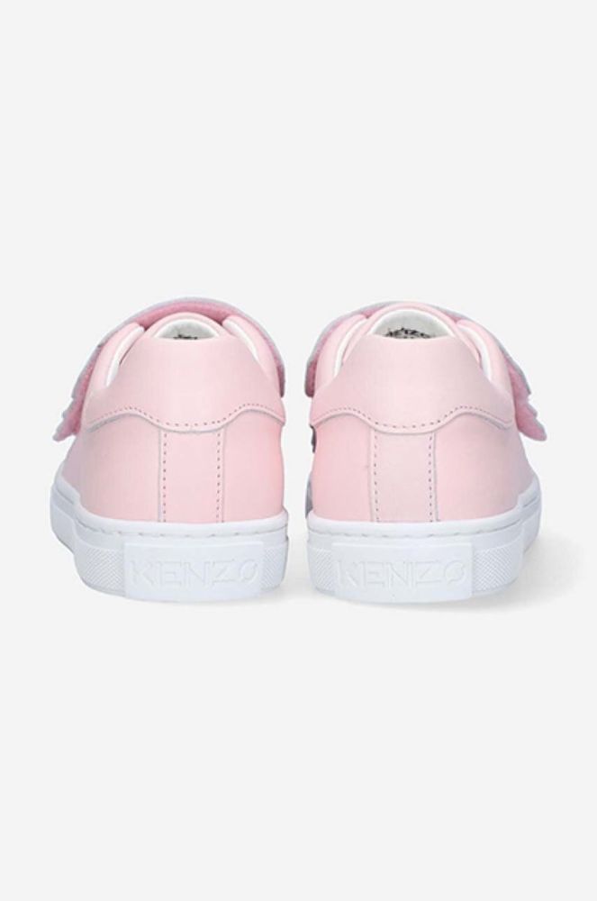 Дитячі шкіряні кросівки Kenzo Kids K59039 колір рожевий фото 7