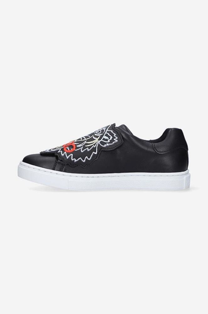 Дитячі шкіряні кросівки Kenzo Kids K59039 колір чорний фото 3