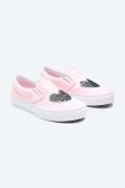 Дитячі кеди Vans Sequin Patch Classic Slip-On колір рожевий