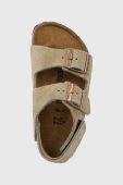 Дитячі замшеві сандалі Birkenstock Milano колір бежевий