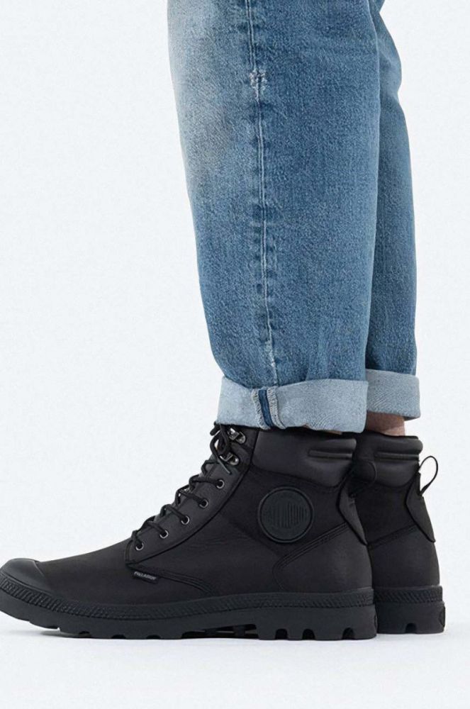 Черевики Palladium Pampa Shield Wp+ Lth чоловічі колір чорний фото 5