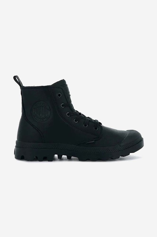 Шкіряні кеди Palladium Pampa Hi Zip LTH колір чорний