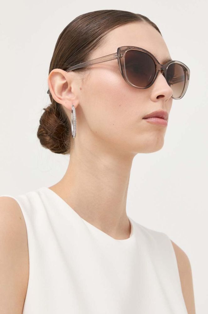 Сонцезахисні окуляри Armani Exchange 0AX4111S жіночі колір коричневий