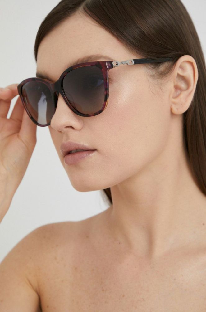 Сонцезахисні окуляри Emporio Armani жіночі колір фіолетовий