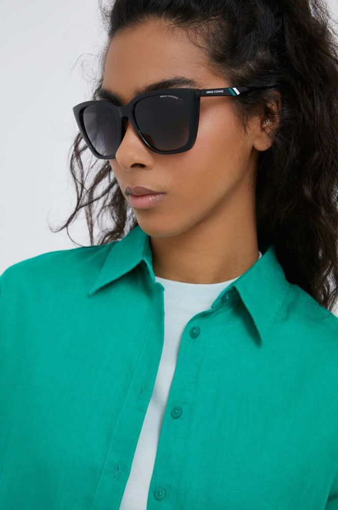 Сонцезахисні окуляри Armani Exchange жіночі колір чорний (2232069)