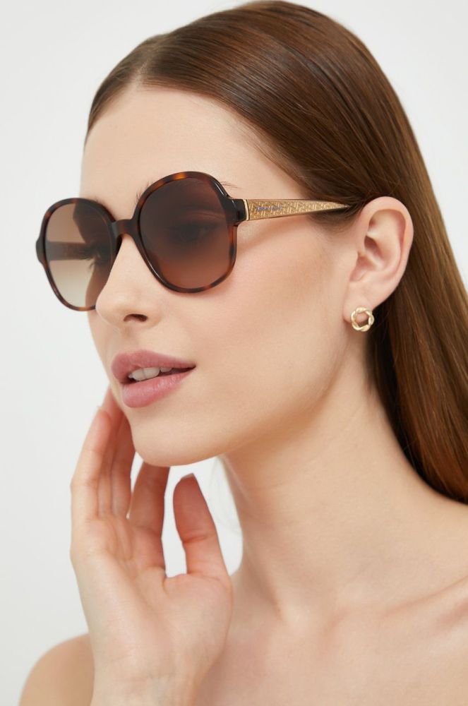 Сонцезахисні окуляри Tommy Hilfiger жіночі колір коричневий