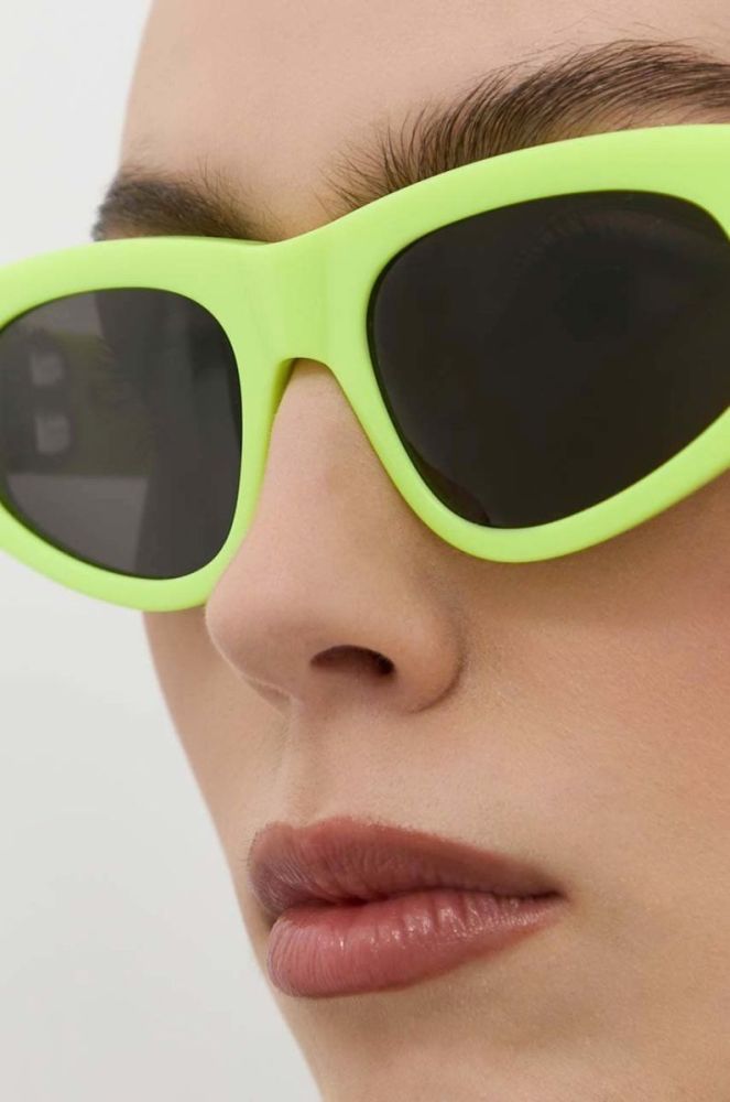 Сонцезахисні окуляри Balenciaga жіночі колір зелений фото 6