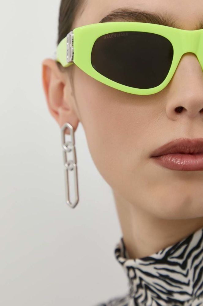 Сонцезахисні окуляри Balenciaga жіночі колір зелений фото 7