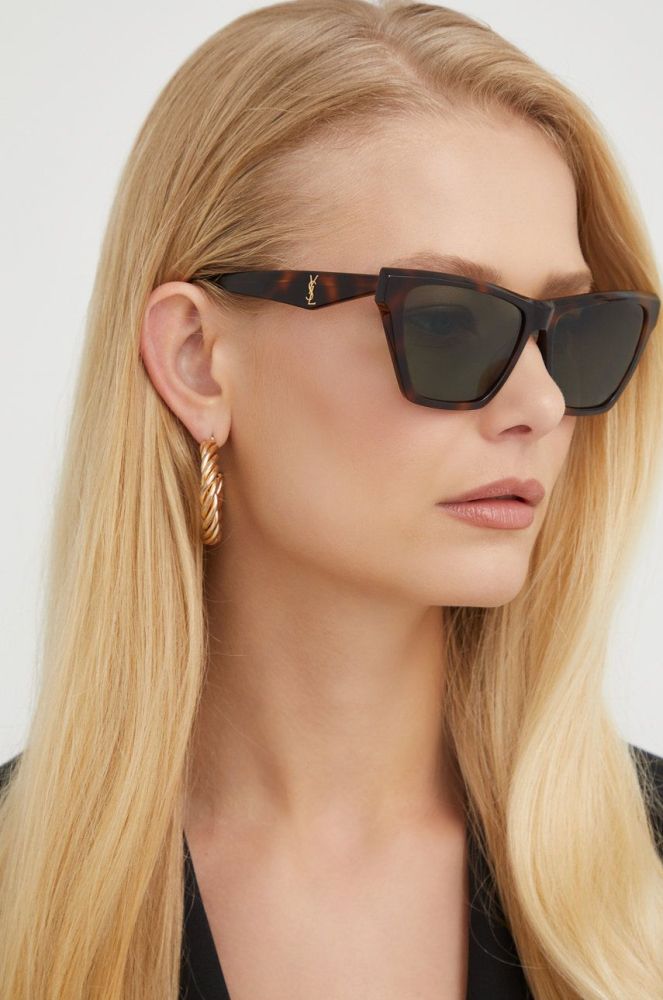 Сонцезахисні окуляри Saint Laurent жіночі колір коричневий (2475976)