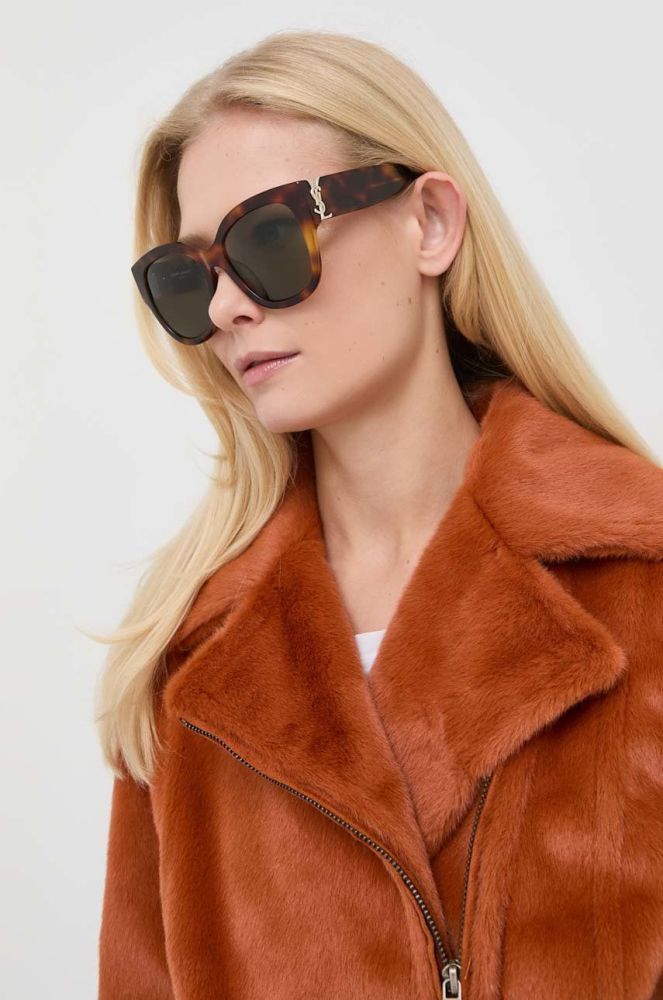Сонцезахисні окуляри Saint Laurent жіночі колір коричневий (2671027)