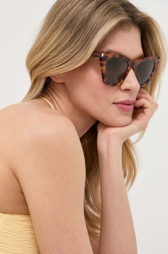 Сонцезахисні окуляри Saint Laurent жіночі колір бежевий (3079921)