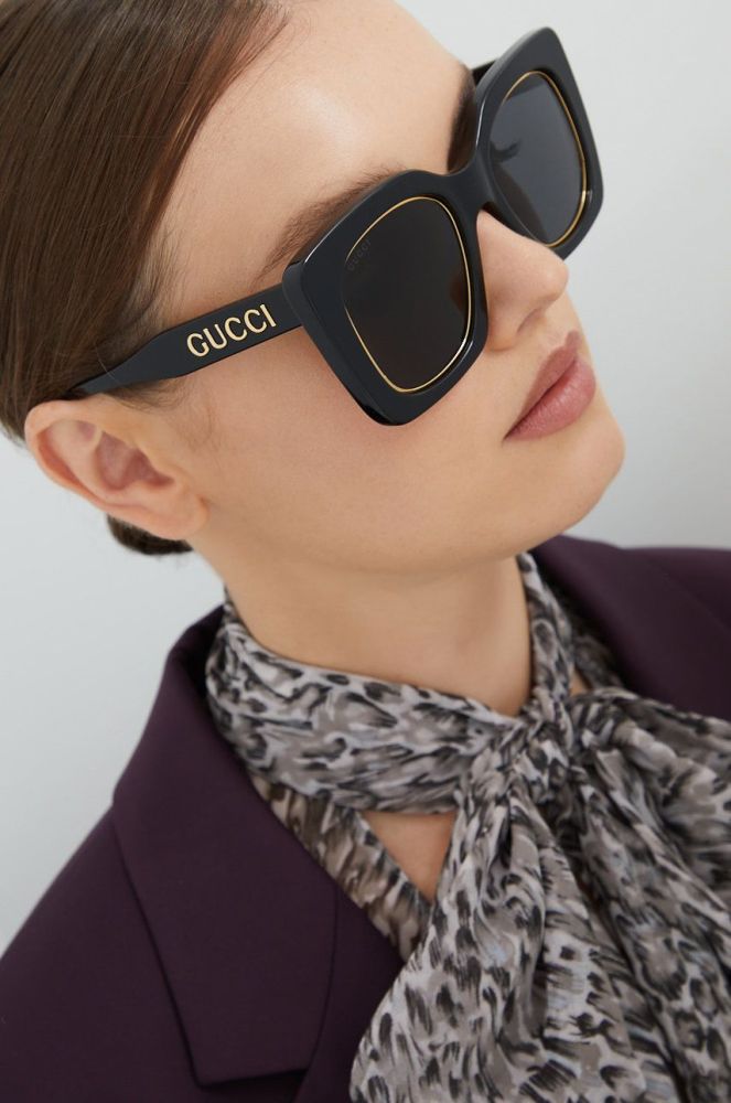 Сонцезахисні окуляри Gucci жіночі колір чорний (2475995)