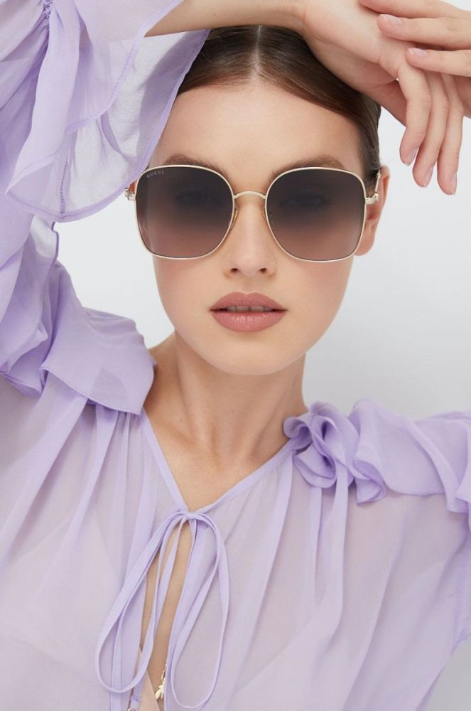 Сонцезахисні окуляри Gucci жіночі колір золотий (2476010) фото 6