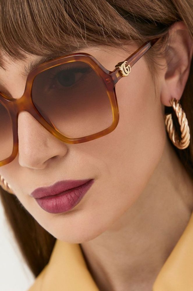 Сонцезахисні окуляри Gucci жіночі колір коричневий (2547037) фото 6