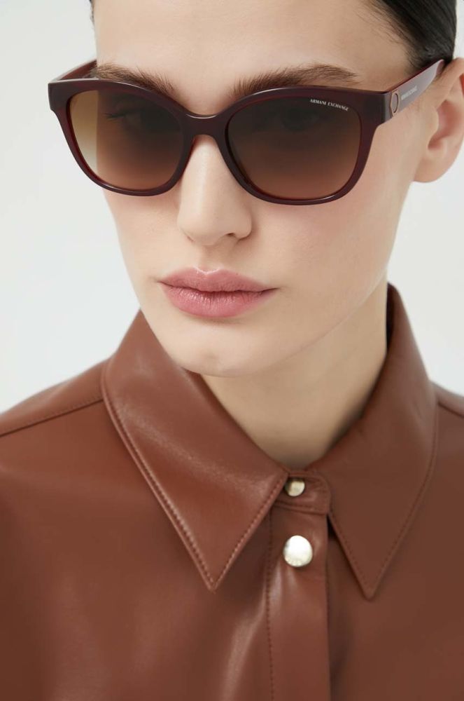 Сонцезахисні окуляри Armani Exchange жіночі колір коричневий (2781610)