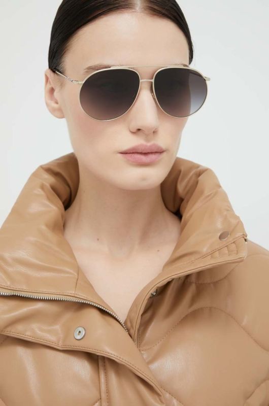 Сонцезахисні окуляри Burberry жіночі колір золотий (2791952)