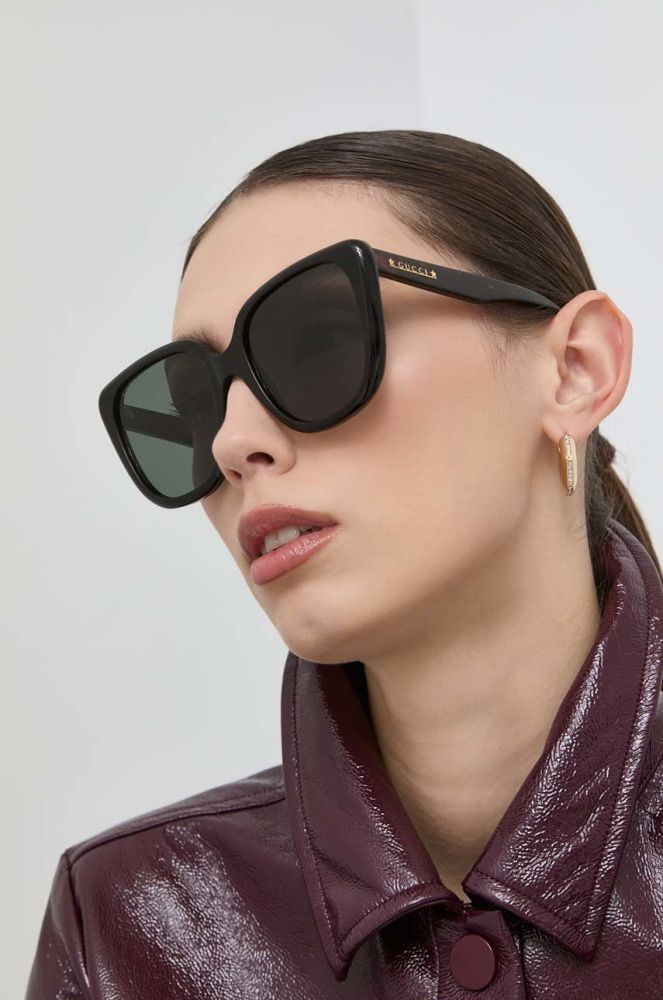 Сонцезахисні окуляри Gucci GG1169S жіночі колір коричневий