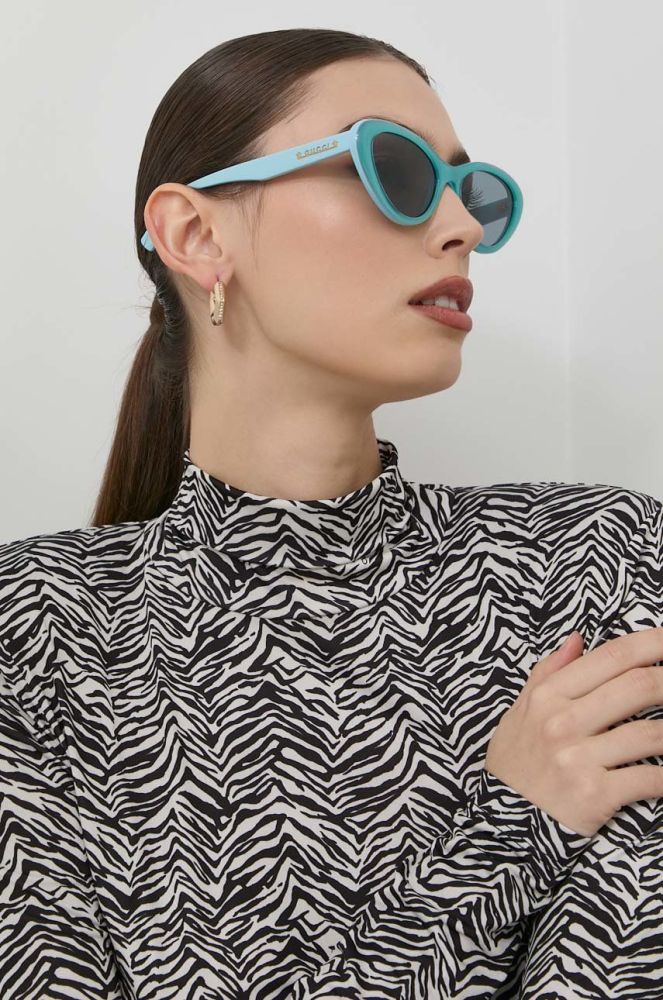 Сонцезахисні окуляри Gucci GG1170S жіночі колір бірюзовий