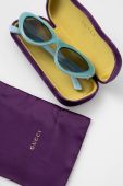 Сонцезахисні окуляри Gucci GG1170S жіночі колір бірюзовий