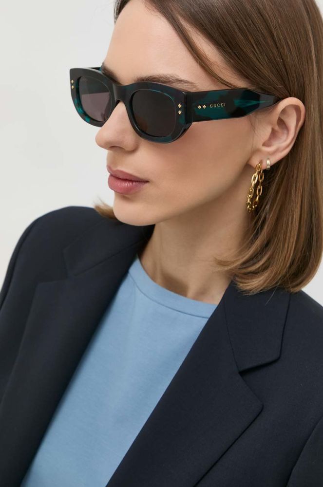 Сонцезахисні окуляри Gucci GG1215S жіночі колір чорний