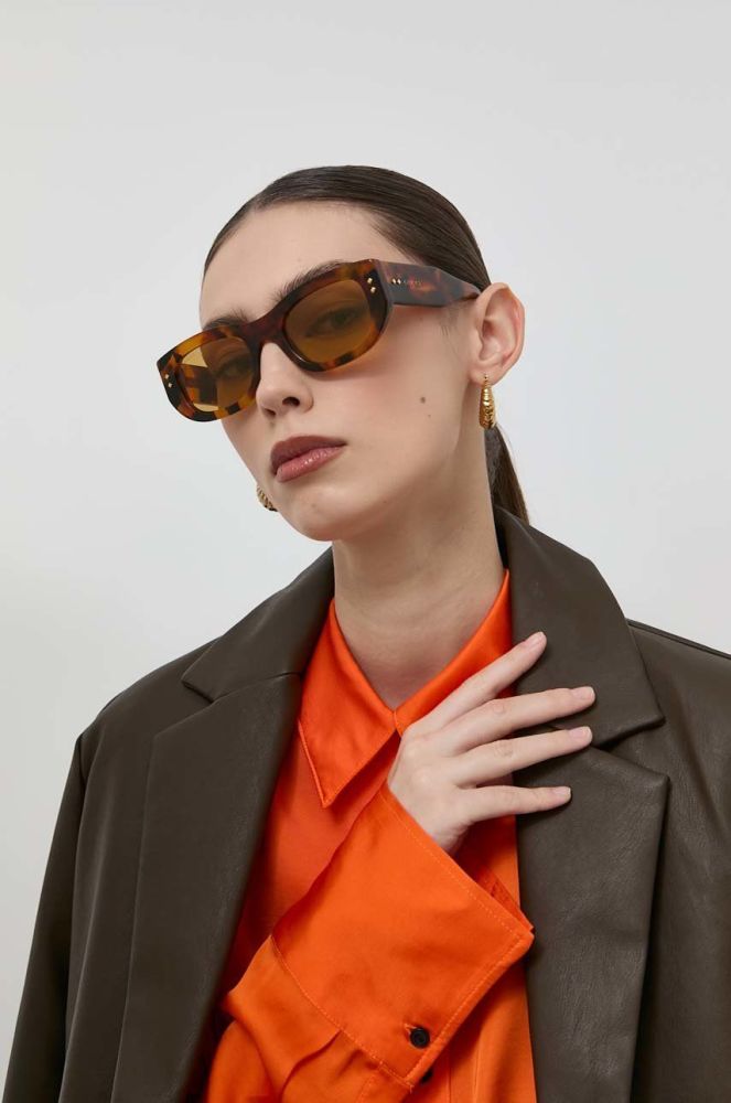 Сонцезахисні окуляри Gucci GG1215S жіночі колір коричневий