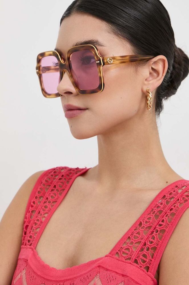 Сонцезахисні окуляри Gucci GG1241S жіночі колір коричневий