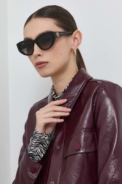 Сонцезахисні окуляри Alexander McQueen AM0377S жіночі колір чорний