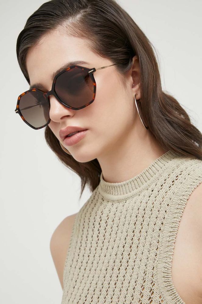 Сонцезахисні окуляри HUGO 1211/S жіночі колір коричневий