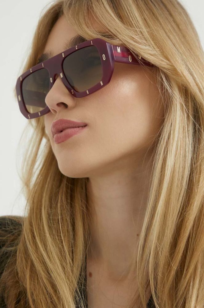 Сонцезахисні окуляри Moschino жіночі колір фіолетовий