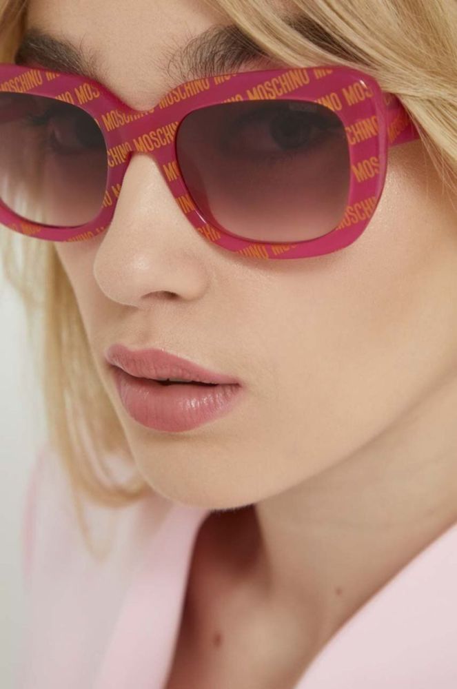 Сонцезахисні окуляри Moschino жіночі колір рожевий фото 6