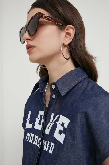 Сонцезахисні окуляри Love Moschino жіночі колір коричневий (3193800)