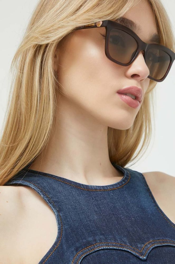 Сонцезахисні окуляри Love Moschino жіночі колір коричневий (3157819)
