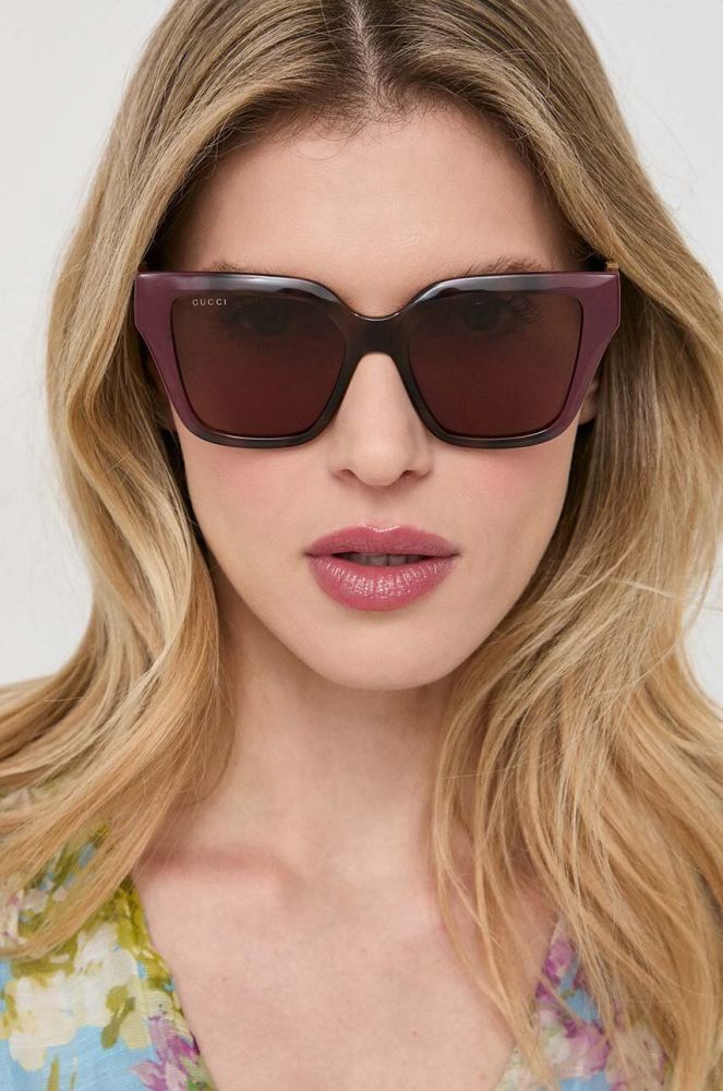 Сонцезахисні окуляри Gucci жіночі колір коричневий (3098221)