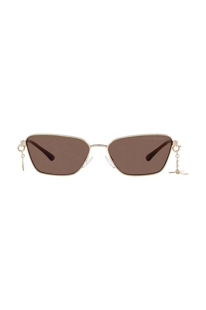 Сонцезахисні окуляри Emporio Armani жіночі колір бежевий
