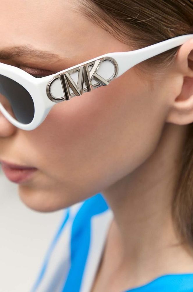 Сонцезахисні окуляри Michael Kors жіночі колір білий фото 7