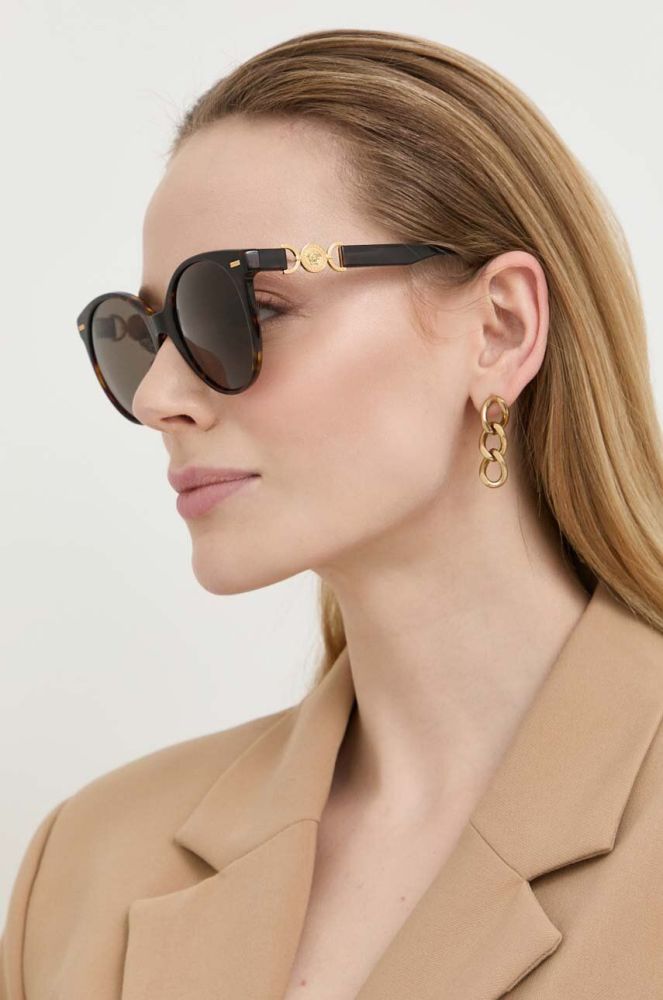 Сонцезахисні окуляри Versace жіночі колір коричневий (3246723)