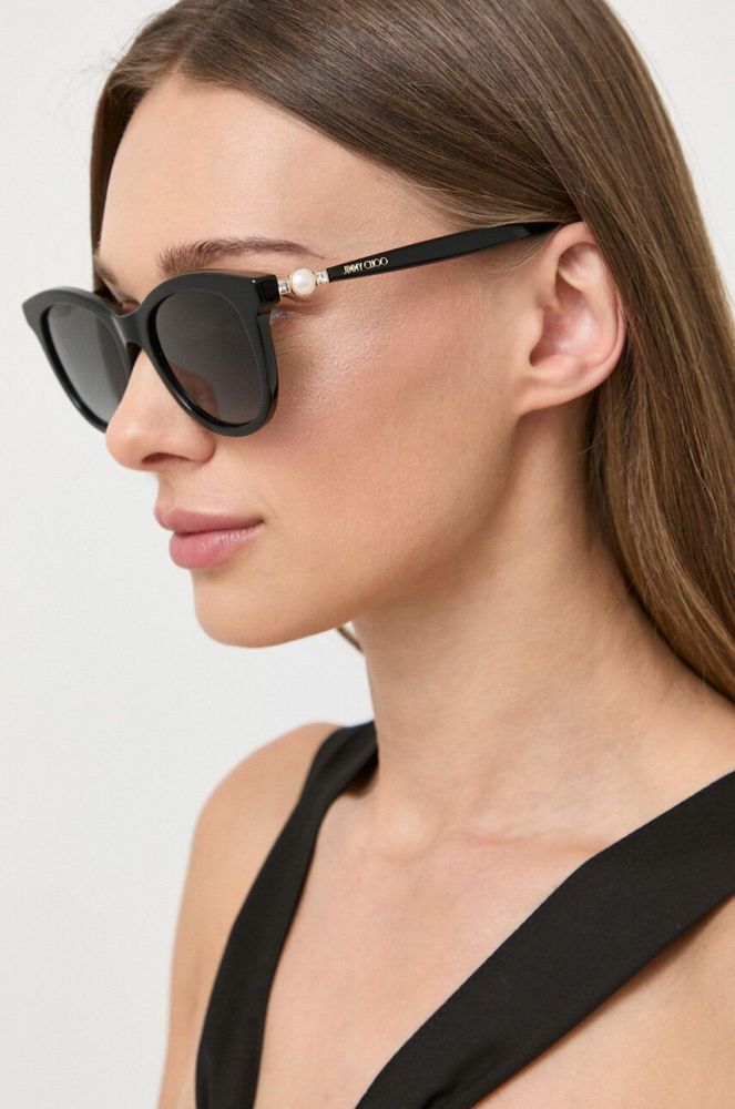 Сонцезахисні окуляри Jimmy Choo Annabeth жіночі колір чорний