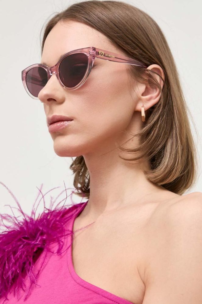 Сонцезахисні окуляри Love Moschino жіночі колір рожевий (3157826)