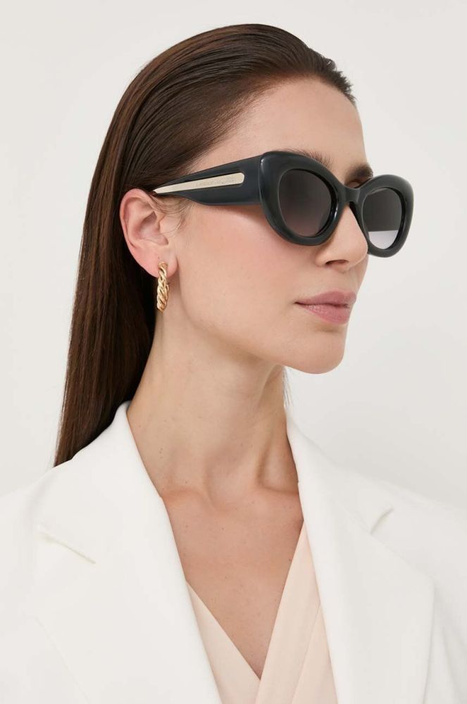 Сонцезахисні окуляри Alexander McQueen AM0403S жіночі колір чорний
