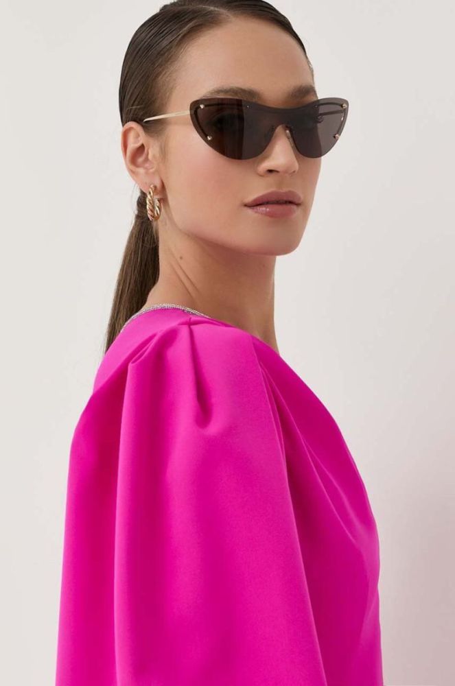 Сонцезахисні окуляри Alexander McQueen AM0413S жіночі колір золотий (3178617) фото 5