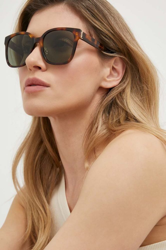 Сонцезахисні окуляри Saint Laurent жіночі колір коричневий (3169289)