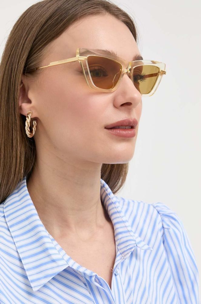 Сонцезахисні окуляри Bottega Veneta жіночі колір золотий (3305651)