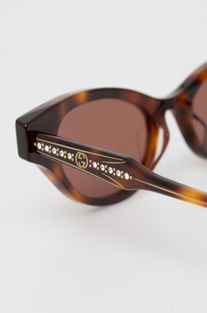 Сонцезахисні окуляри Gucci жіночі колір коричневий (3305654) фото 4