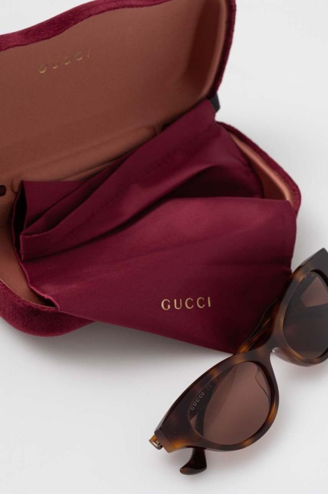 Сонцезахисні окуляри Gucci жіночі колір коричневий (3305654) фото 5