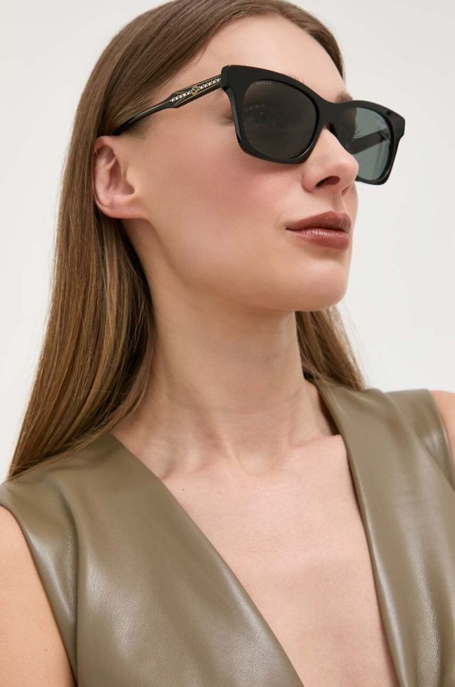Сонцезахисні окуляри Gucci жіночі колір чорний (3305655)